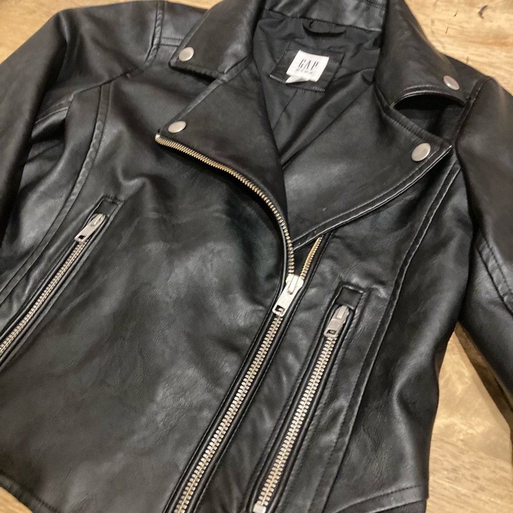 Kids Black Motorcycle Jacket